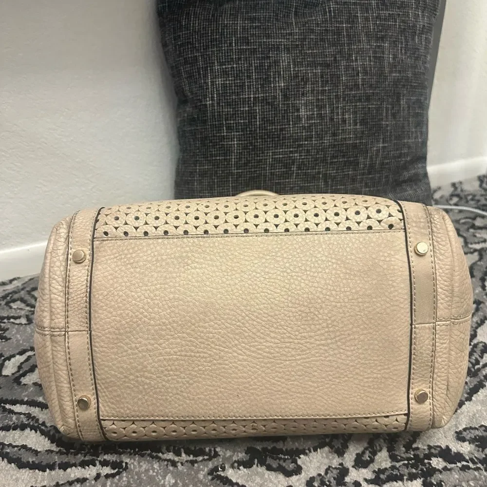 Kate Spade Beige Perforated Satchel